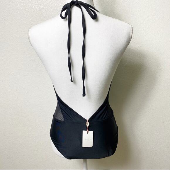 Ted Baker Mech Mesh Black One Piece Swimsuit BRAND NEW WITH TAGS - Picture 4 of 7